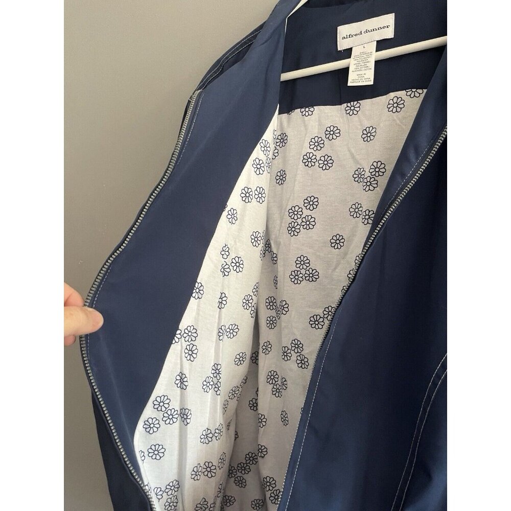 Alfred Dunner Jog Set Track Suit Womens Pants M Lined Jacket L Navy Vintage‎ - Picture 7 of 13